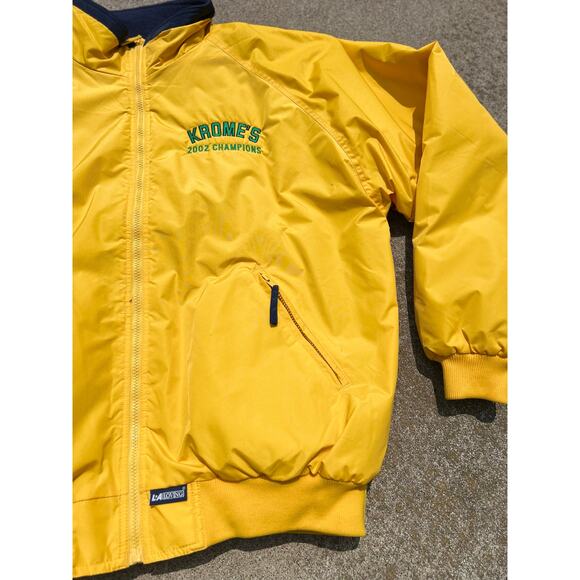 Y2K LA Loving Yellow Fleece Lined Full Zip Collared Jacket  – Size XL - Picture 6 of 7